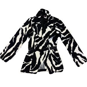 Vintage Y2K Zebra Print Trench Coat